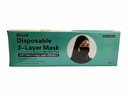 Disposable 3-Layer Face Mask, Black / White (Pack of 50) - Case of  50