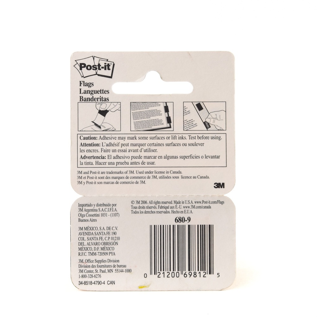 3M 680-9 Post It Sign Here Tape Flags - 1 x 1.73", 50 Flags (Pack of  12)