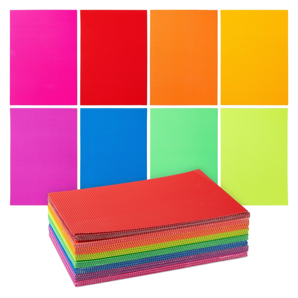 Generic Card Board  ( Corrugated Sheet )  20x30in , Assorted Colors ( Pack of 6)