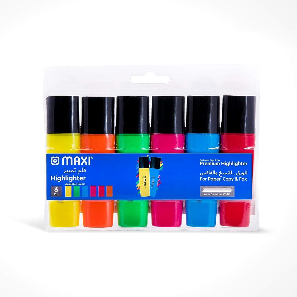 Maxi Highlighter - Assorted ( Pack of 6)