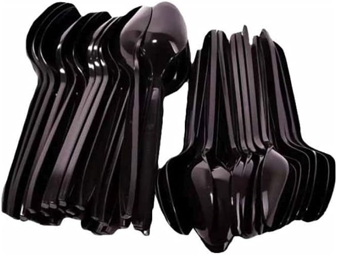 Super Touch Heavy Duty Plastic Table Spoons , Black  ( Pack of 50 ) x 20 Packs  ( 1000pcs)