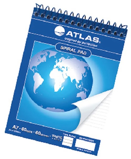 Atlas Top Spiral Notebook , A7 50 Pages