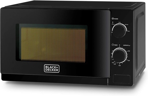 Black & Decker MZ2020  20 Liter Microwave Oven With Defrost Function, Black