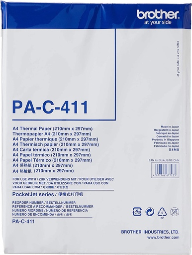 Brother PA-C-411 Cut Sheet Thermal Paper - A4, 100 Sheets