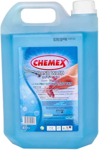 CHEMEX Handwash Germ Protection & Soft Skin , Aqua Fresh , 5Liters