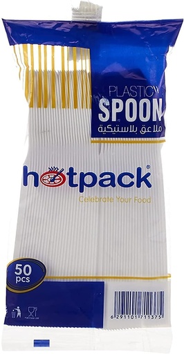 Hotpack Disposable Spoon ,White (Pack of 50)