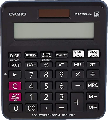 Casio MJ-120D Plus Check Calculator, Black , 12-digit