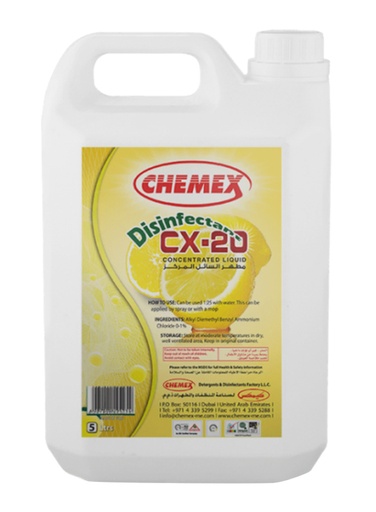 Chemex 11372396 CX-20 Disinfectant Floor Cleaner, 5 L
