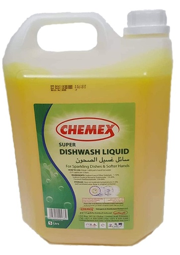 Chemex Super Dishwashing Liquid, Lemon 5 Liters
