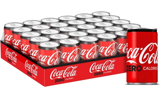 Coca-Cola Zero Soft Drink in Can, 150 ml (Pack of 30)