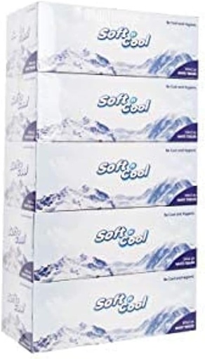 Soft N Cool Facial Tissue Box , 2ply, 200 Sheets (Pack of 5)