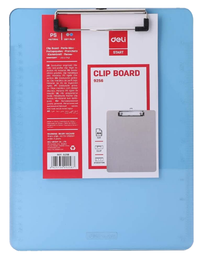 DELI 9256 Clip Board A4 Clear