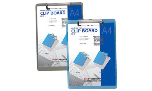 Deli 9256 Plastic Clip Board - A4, Translucent Blue