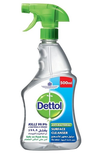 Dettol Anti-Bacterial Surface Cleanser with Trigger Spray, 500 ml