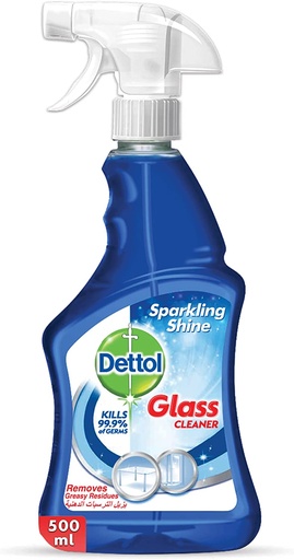 Dettol Sparkling Shine Glass Cleaner, Trigger Spray Bottle, 500ml