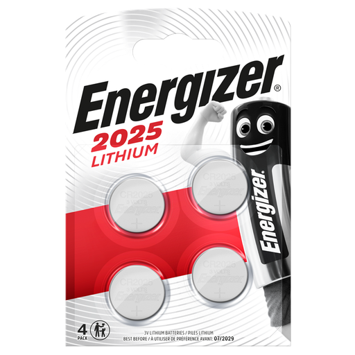 Energizer CR2025 3V Lithium Battery (Pack of 4)