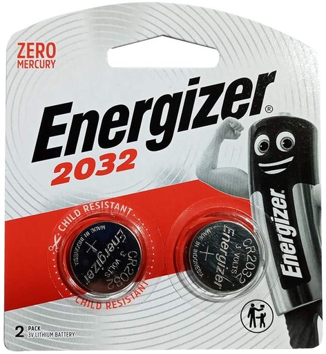 Energizer CR2032 Lithium Battery 3V Coin Cell (Pack of 2 )