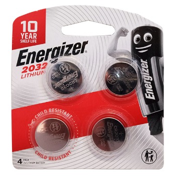 Energizer CR2032 Lithium Battery 3V Coin Cell (Pack of 4 )