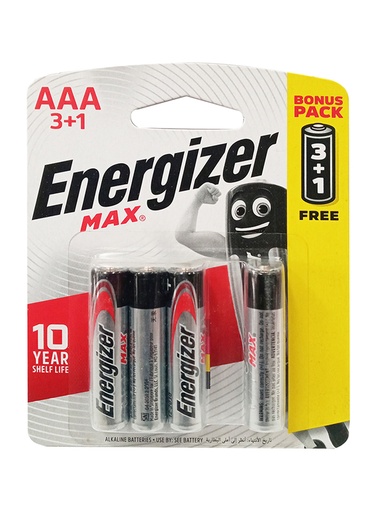 Energizer Max Alkaline Battery AAA ( 3+ 1)