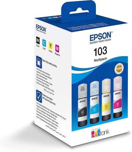 Epson 103 Ecotank Ink Bottle, COMBO Pack Ink For Printer Refill, 65ml