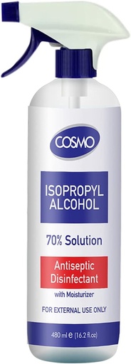Cosmo Isopropyl Alcohol Solution 70%-480ml w/ Spray