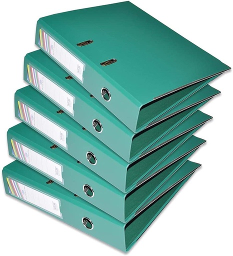 FIS FSBF8PGRFN (Fixed) PP Box File with Fixed Mechanism - 8cm, F/S, Green (Case of 24)