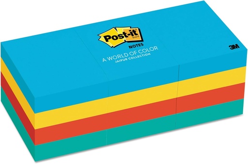 3M 653AU Post It Notes , (1.5x2)" , Assorted , 4color  ( Pack of 12)