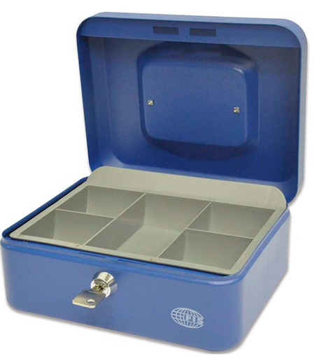 FIS FSCPTS0032BL Cash Box with Key Lock, 8 Inch ,Blue