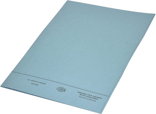 FIS FSFF7FBL Square Cut Folder With Fastener, BLUE , F/S (Pack of 50)