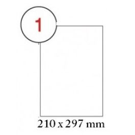 FIS FSLA1-100 Multi-Purpose Label - 210 x 297 mm, White, A4,1 Label, (Box of 100)