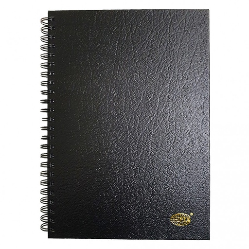 FIS FSNBSHCA5100 SPIRAL COVER NOTE BOOK A5 SIZE, Single Ruled ,100 SHEETS , BLACK