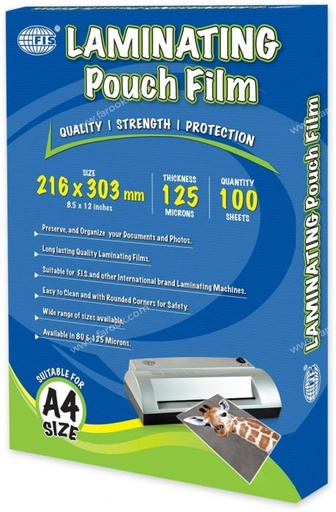 FIS Laminating Films , 216 x 303 mm, A4 Size, 125 Microns(Pack of  100)