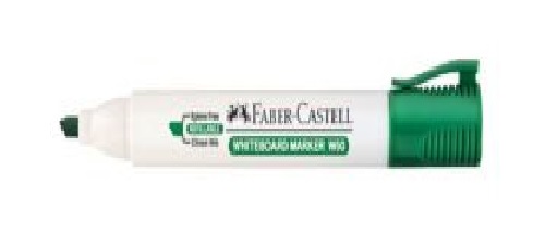Faber Castell W50 Chisel Tip Whiteboard Marker, Green (Pack of 10)