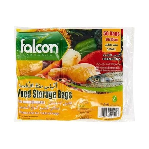 Falcon Oxo-Biodegradable Food Storage Bag , 50pieces , 36x15cm