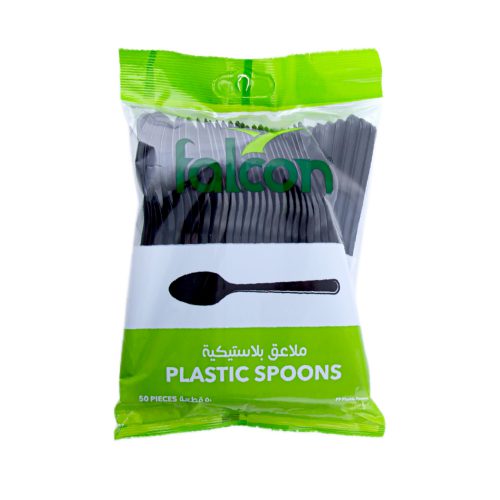 Falcon Plastic Tea spoon Black – PP ( Pack of 50)