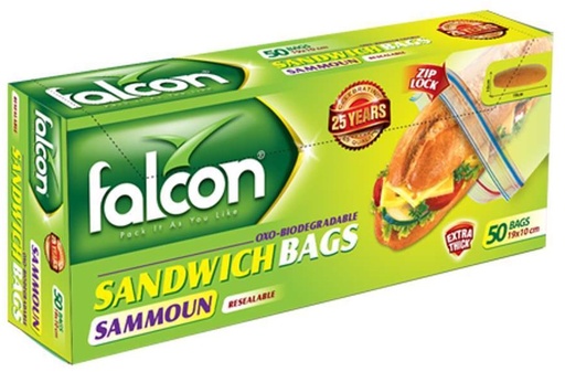Falcon Samoon Sandwich Bag Small 19 X 10 CM (Pack of  50)