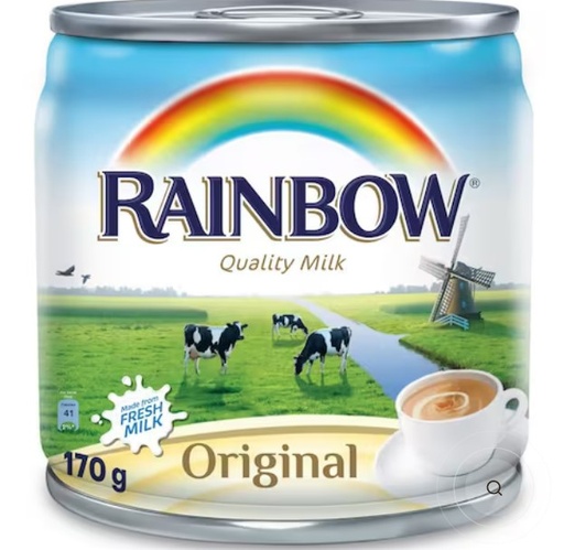 Rainbow Evaporated Milk Original 170g (Pack of 12)