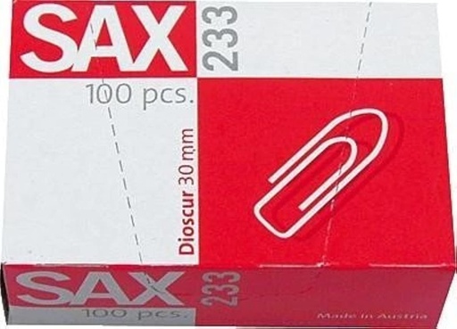 Sax 233 Paper Clips , 30mm (100pcs)