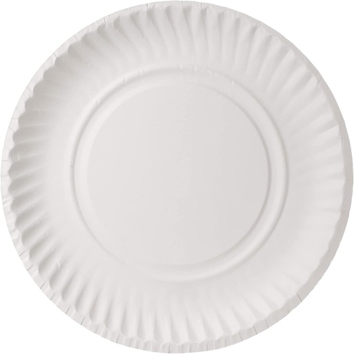 CupCo PL01 Medium Duty Paper Plate, 9inch , White (100 Pieces )