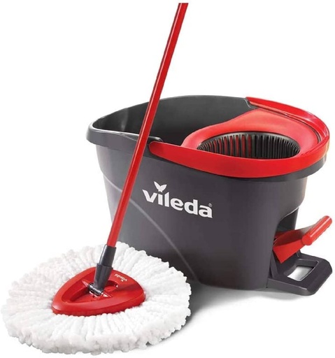Vileda Easy Wring & Clean-Red/Black , Spin Mop & Bucket