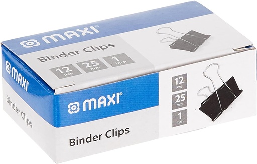 Maxi MX-BCL25 Binder clips 25mm (12pcs) x 12 packs