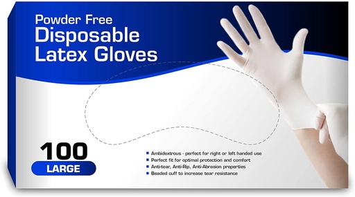 Galaxy Pack  Latex Examination Disposable Gloves , Large (Pack of 100)