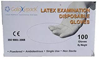 Galaxy Pack  Latex Examination Disposable Gloves , Medium (Pack of 100)