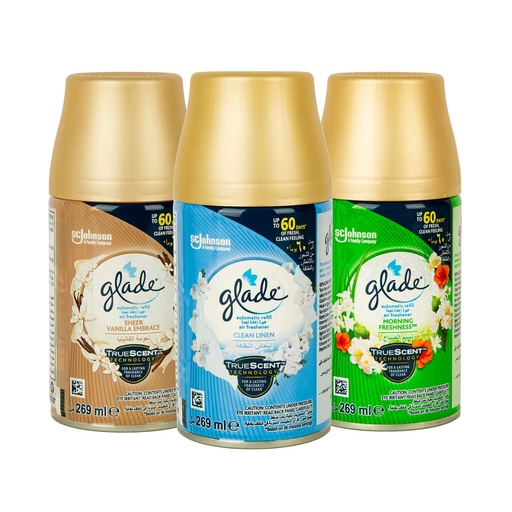 Glade Automatic Air Freshener Refill  , 269ml , Assorted (Pack of 3) Value pack