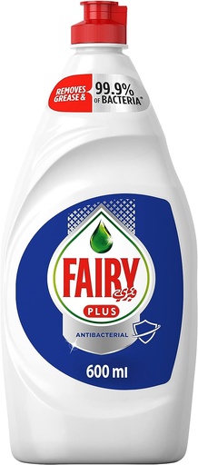 Fairy Plus Antibacterial Dishwashing Liquid Soap , 600ml
