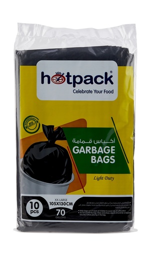 HOTPACK Light Duty Garbage Bag 70Gallon (105 X 130 CM) (Pack of  10)