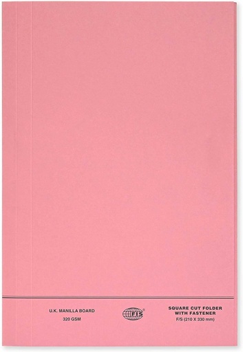FIS FSFF7FPI Square Cut Folder with Fastener - F/S, Pink