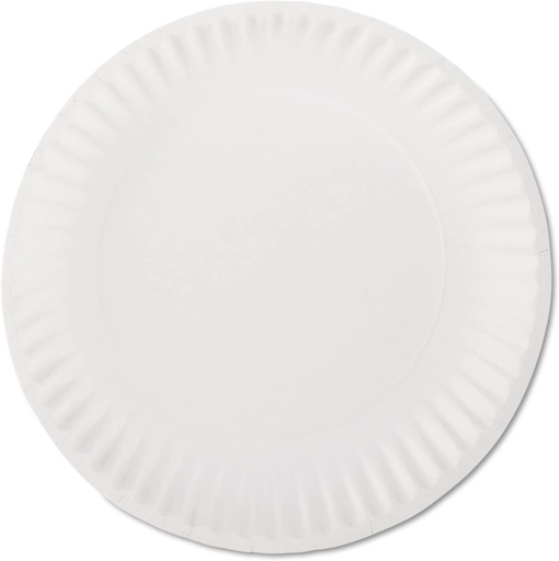 CupCo Medium Duty Paper Plate, 9inch ,White (100 Pieces )  , Box of 12