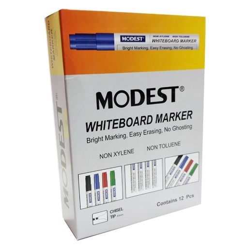 Modest MS 823 Chisel Tip Whiteboard Marker, Blue (Pack of 12)