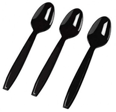 Diamond Heavy Duty Disposable Spoon, Black (50PCS) (Case of 40)